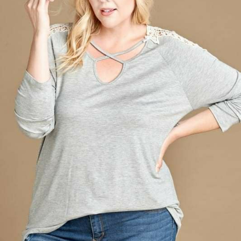 Grey Crochet Shoulder